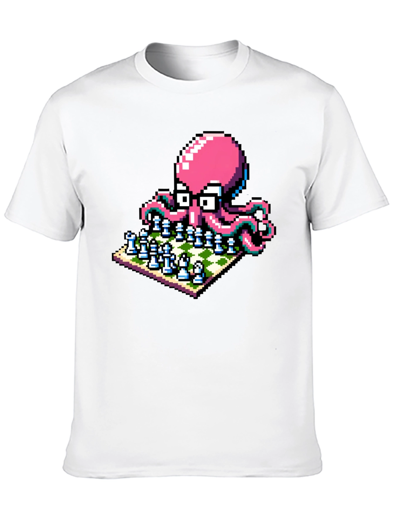 Pixel Octopus Chess T-Shirt: Gamer Geek Style