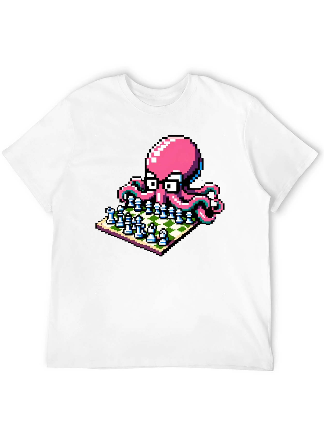 Pixel Octopus Chess T-Shirt: Gamer Geek Style