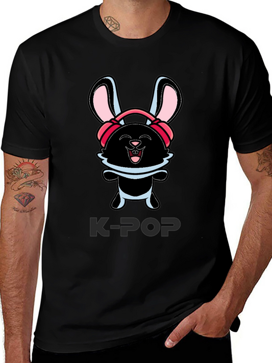 K-Pop Bunny Graphic T-Shirt
