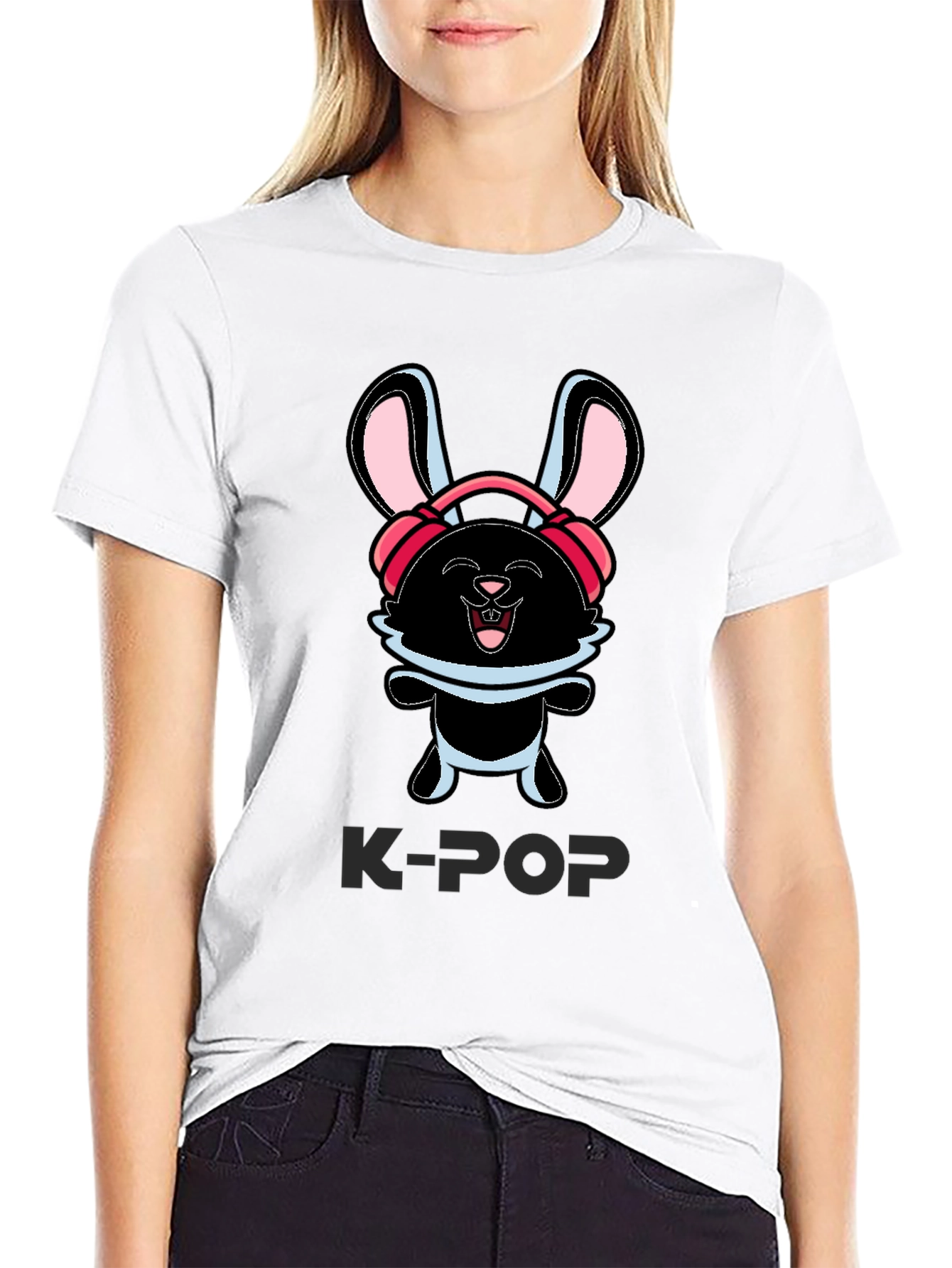K-Pop Bunny Graphic T-Shirt