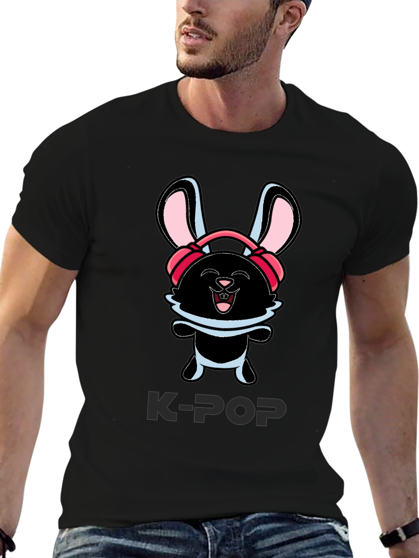 K-Pop Bunny Graphic T-Shirt