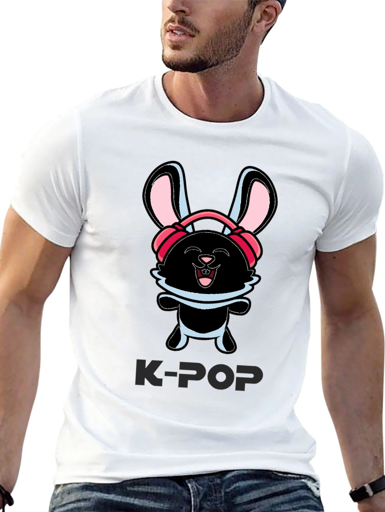 K-Pop Bunny Graphic T-Shirt
