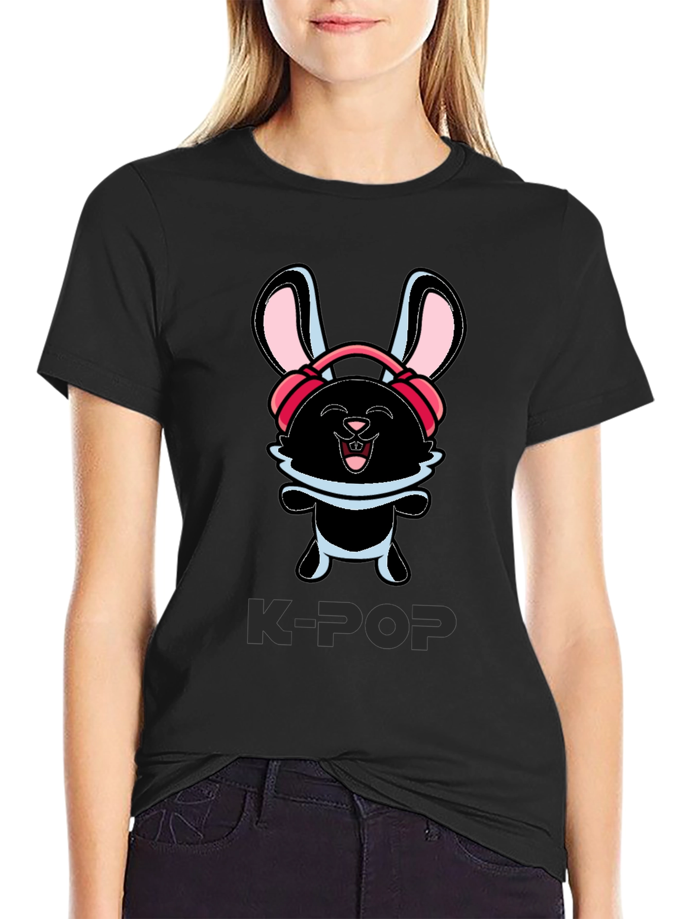 K-Pop Bunny Graphic T-Shirt