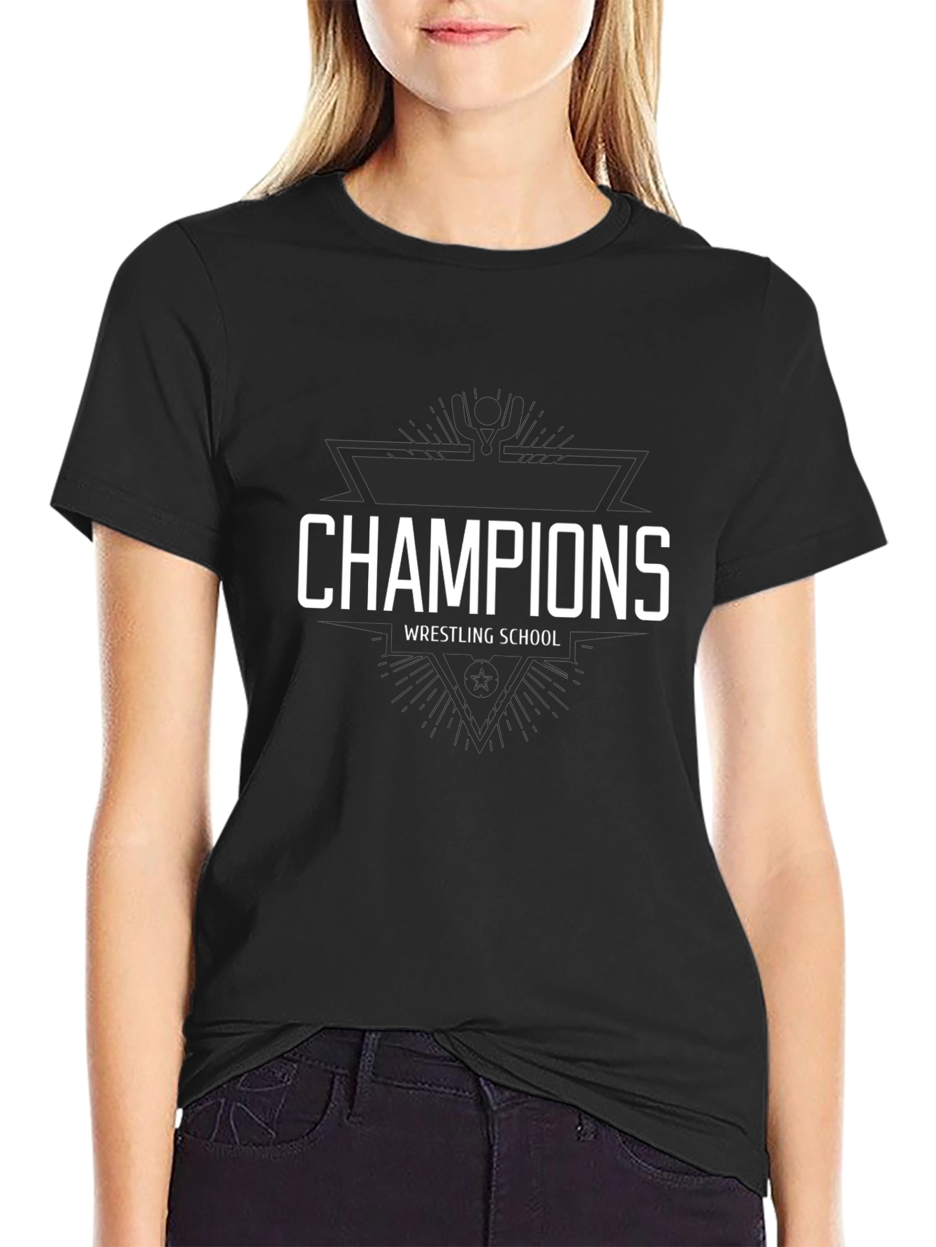 Champions Wrestling School Black T-Shirt