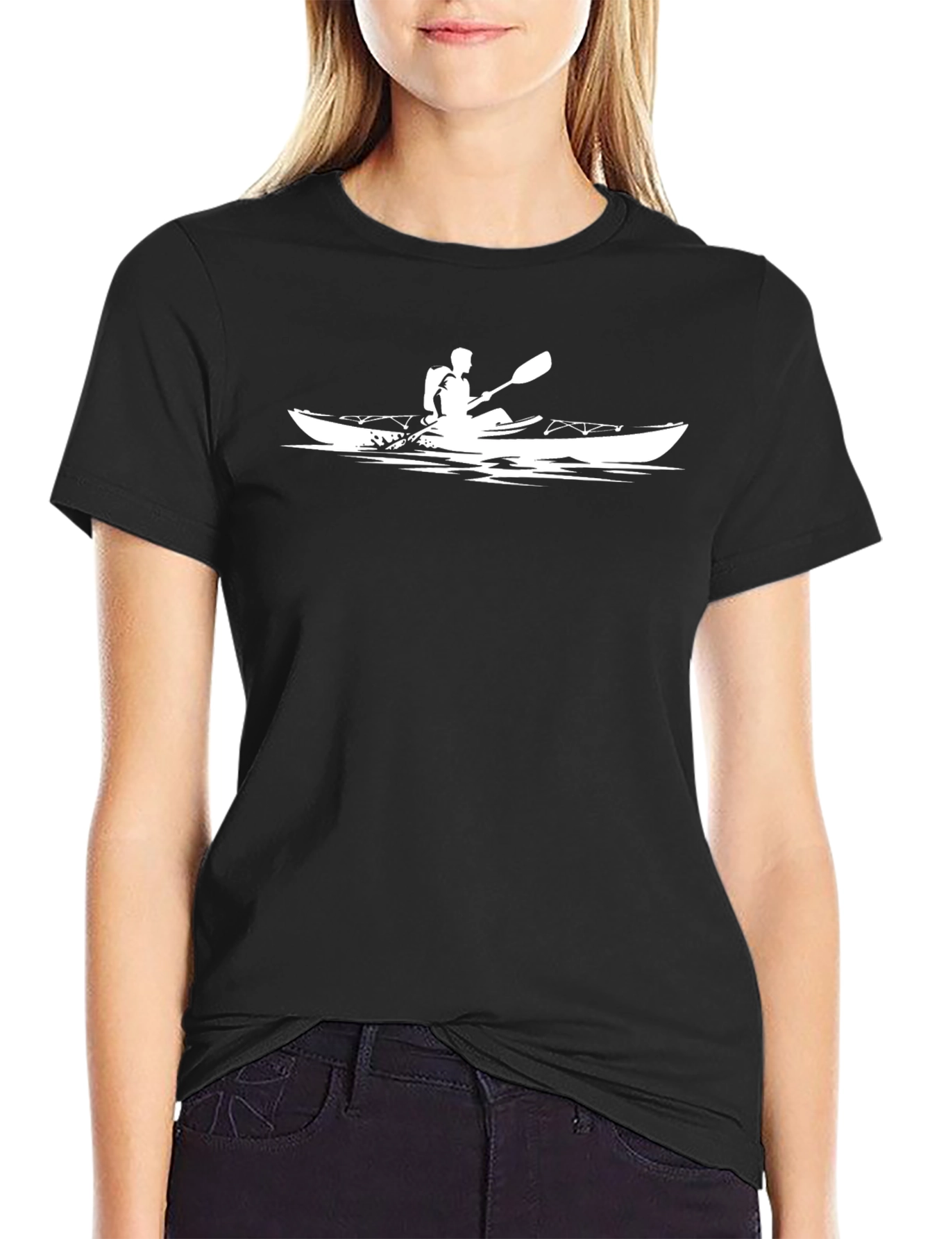 Kayaking Graphic T-Shirt - Black