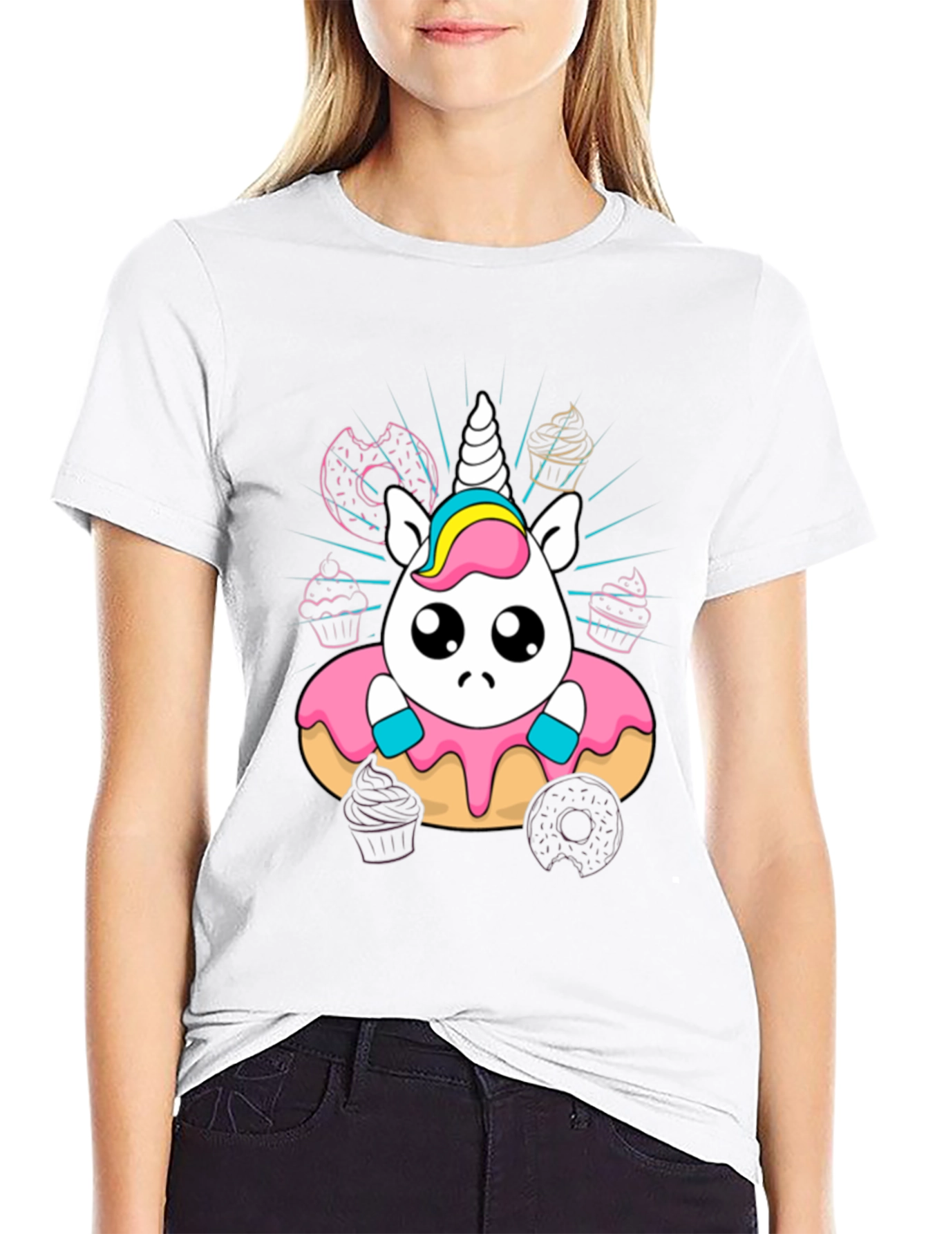 Unicorn Donut T-Shirt Cute Kawaii Style
