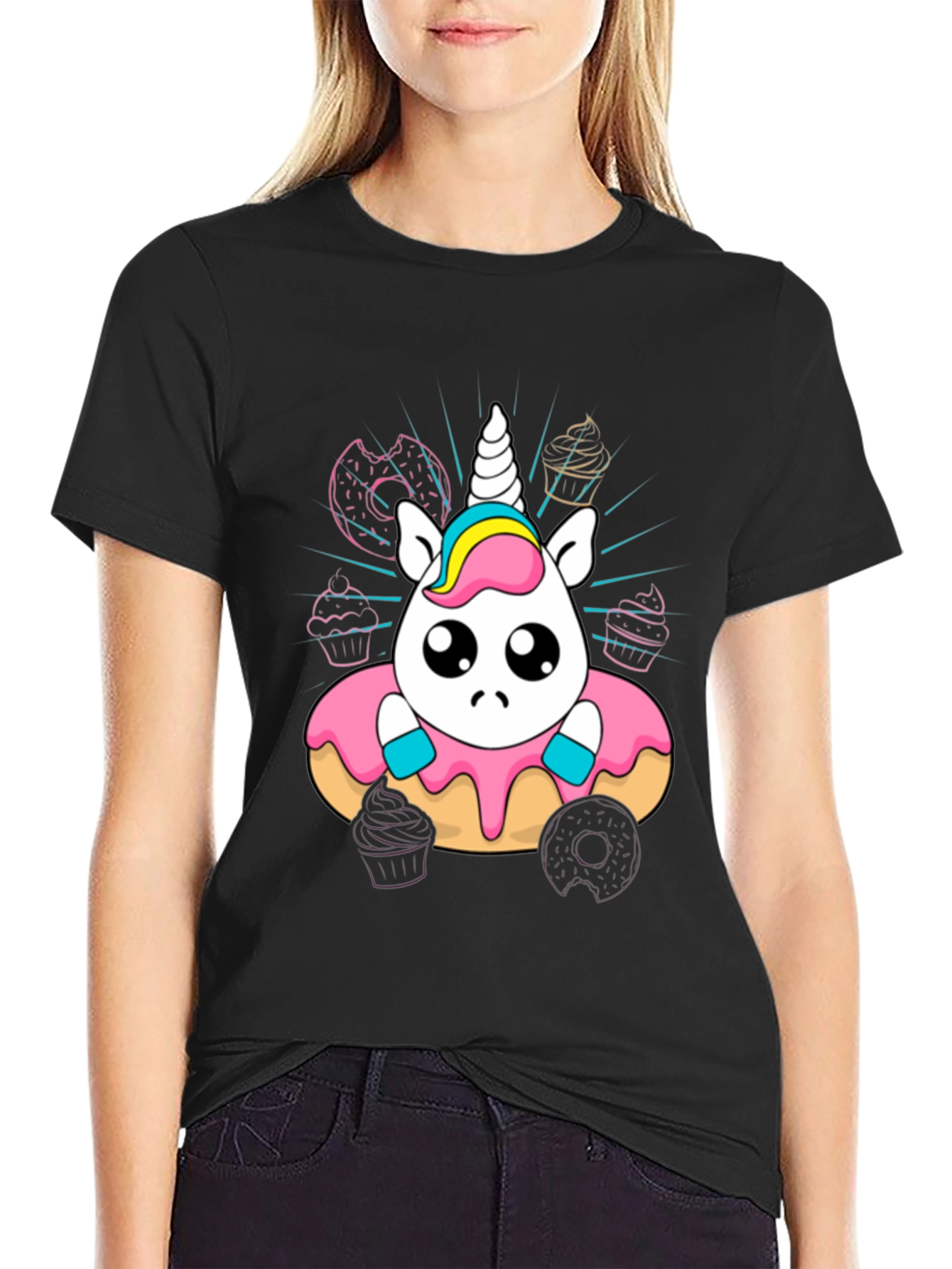 Unicorn Donut T-Shirt Cute Kawaii Style