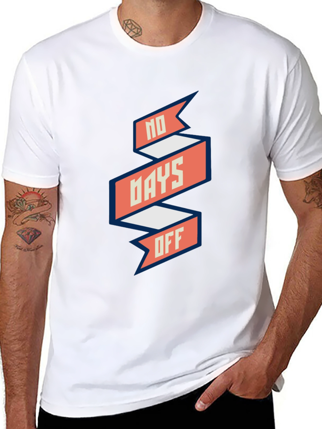 No Days Off Graphic Tee - Black Casual T-Shirt
