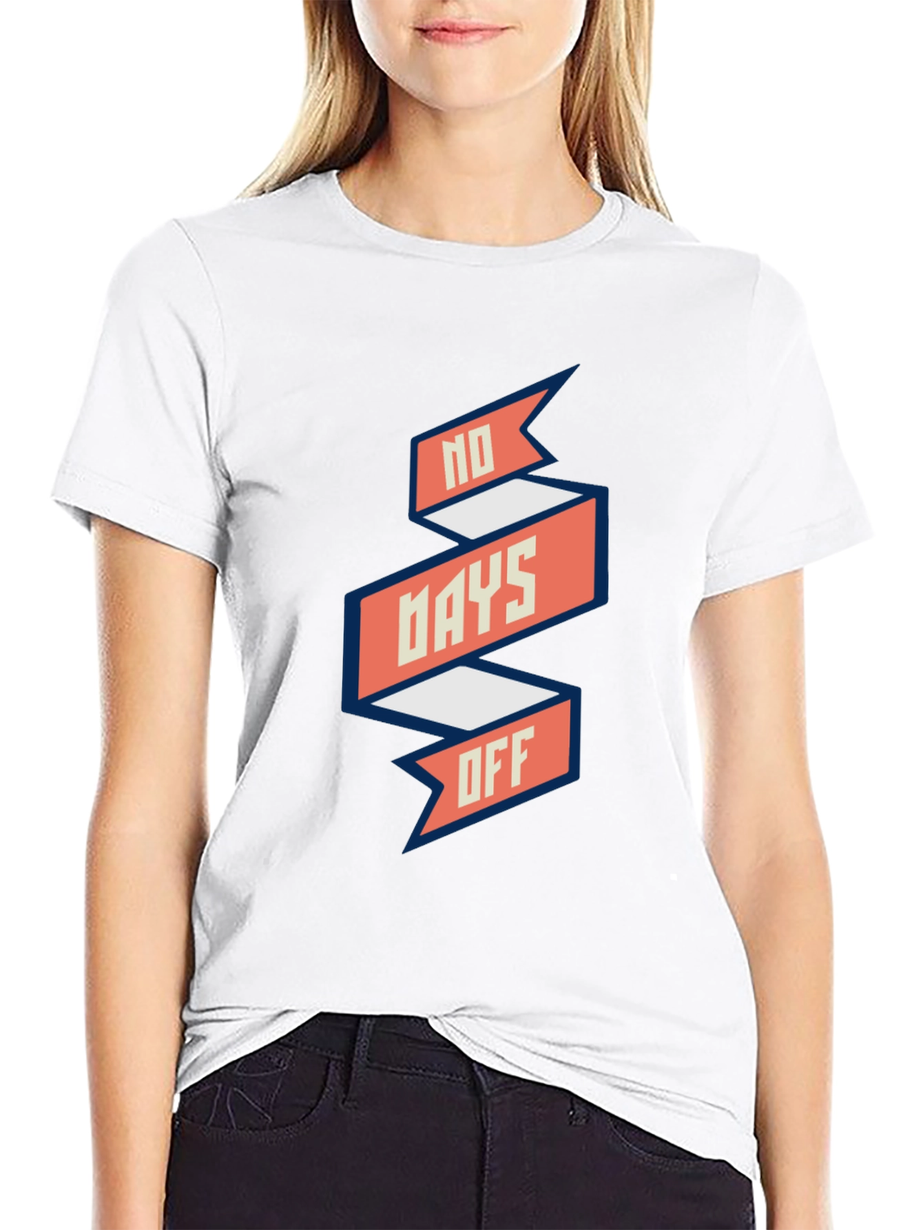 No Days Off Graphic Tee - Black Casual T-Shirt
