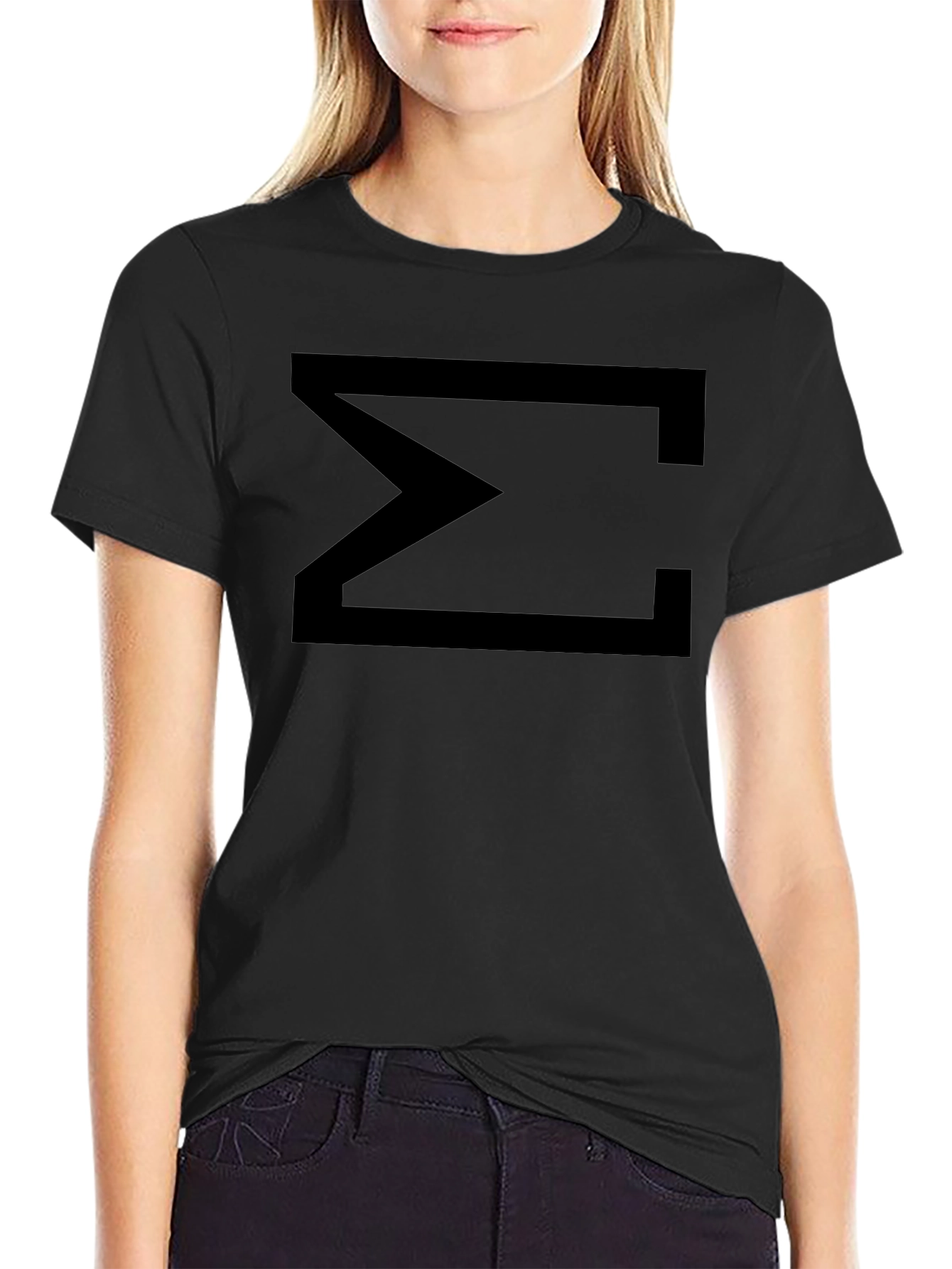 Minimalist Graphic Tee: Black Sigma Symbol Shirt