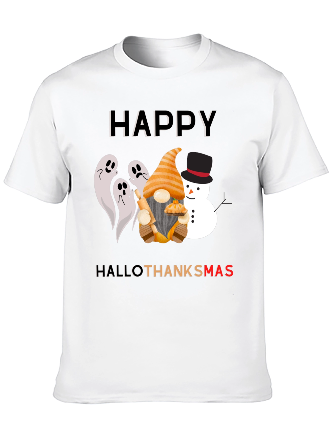 HalloThanksmas T-Shirt Festive Holiday Design