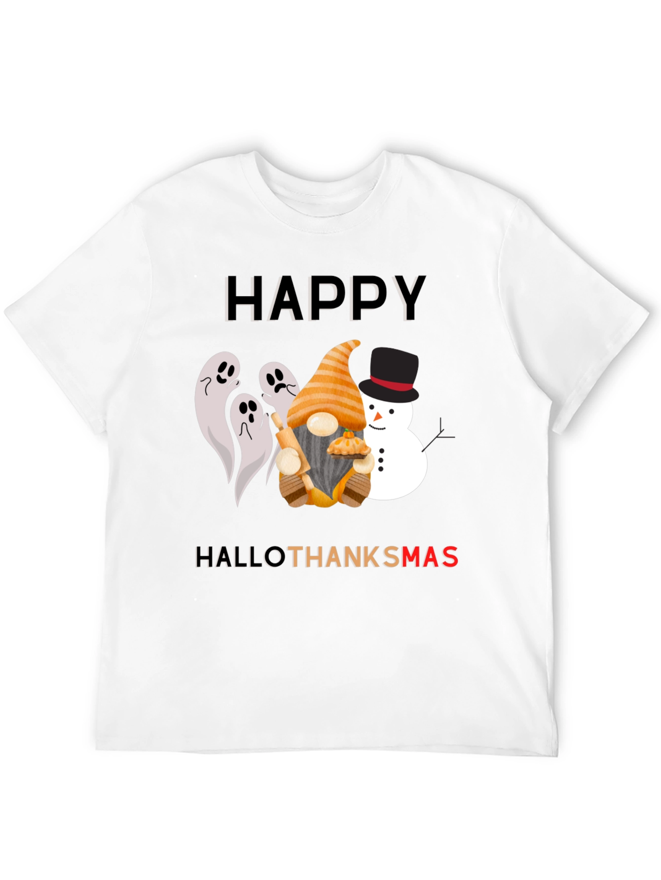 HalloThanksmas T-Shirt Festive Holiday Design