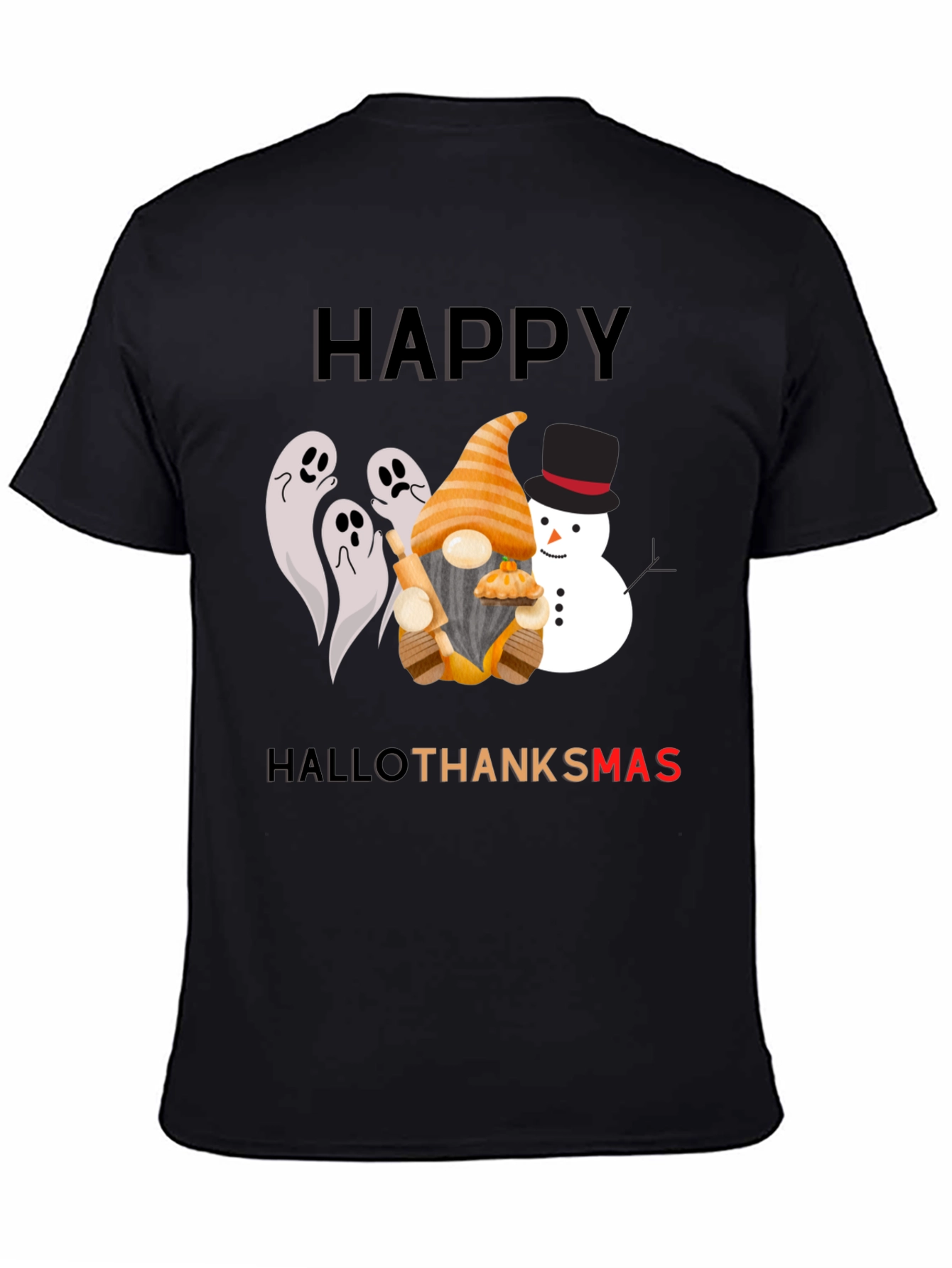 HalloThanksmas T-Shirt Festive Holiday Design