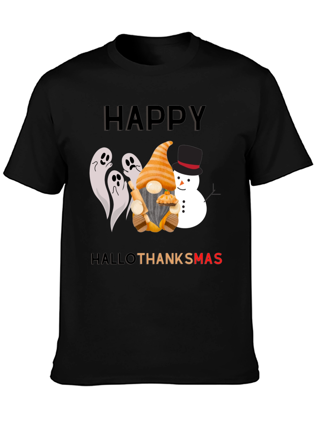 HalloThanksmas T-Shirt Festive Holiday Design