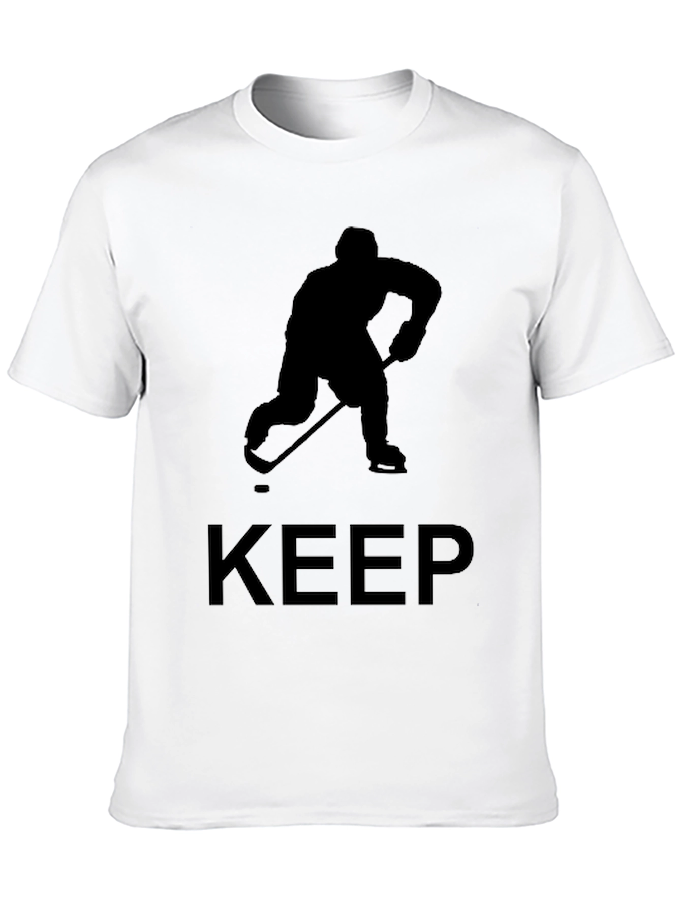 Keep Hockey Player Tee - Black Graphic T-Shirt