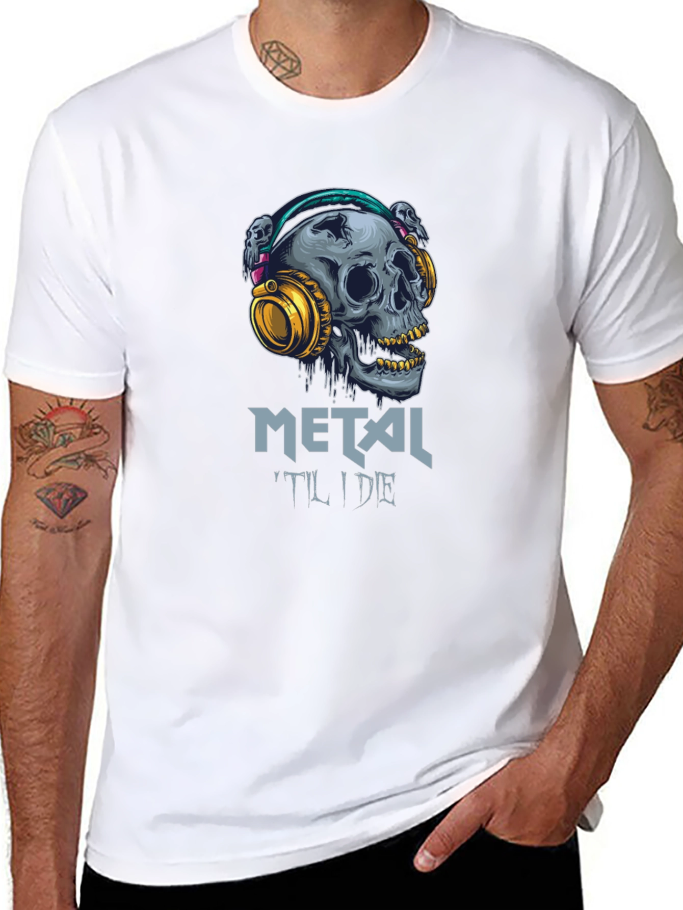 Metal Til I Die Skull Graphic T-Shirt