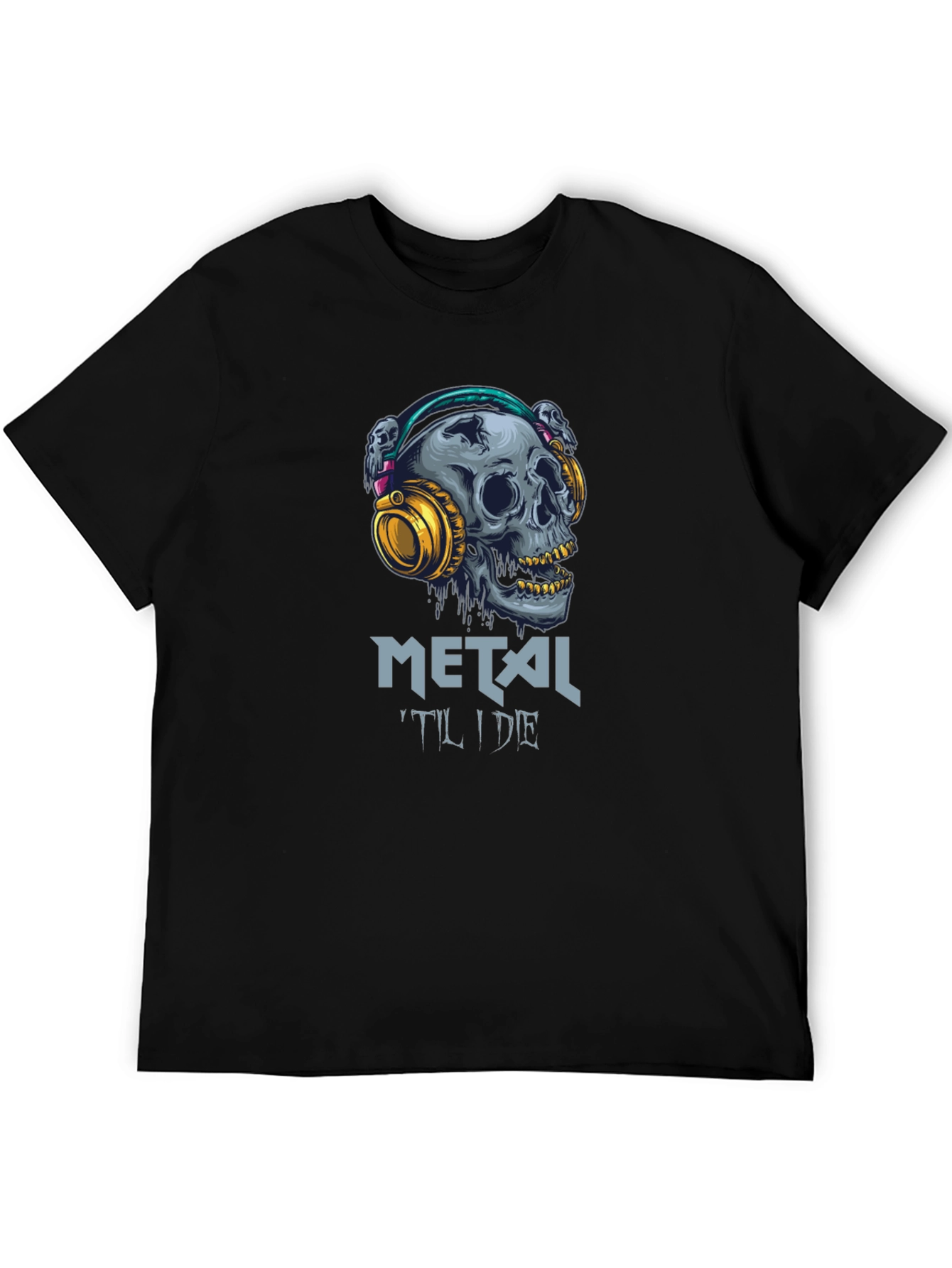 Metal Til I Die Skull Graphic T-Shirt