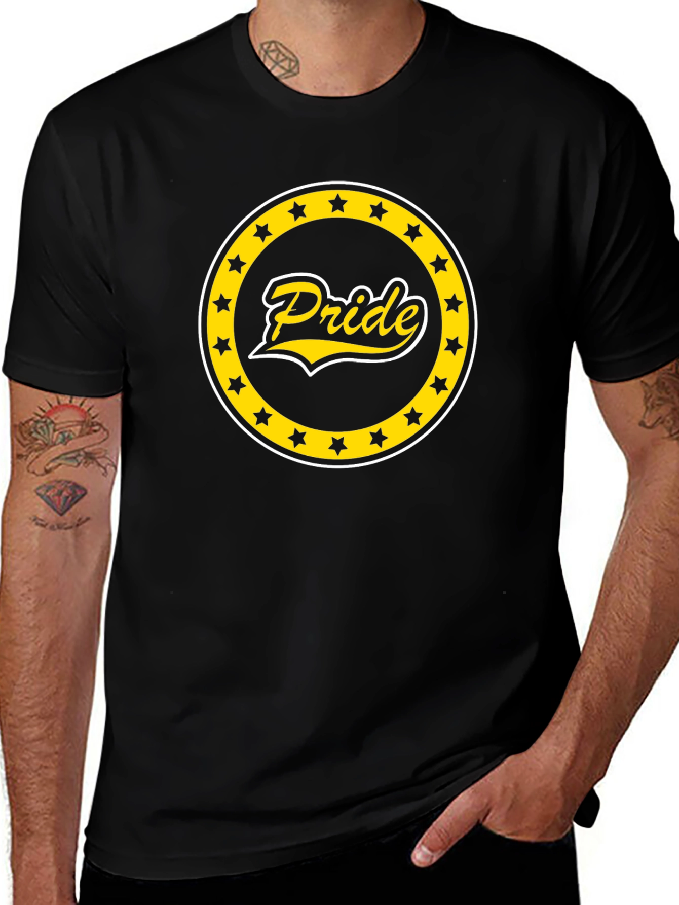 Pride Star Circle Graphic Tee - Black