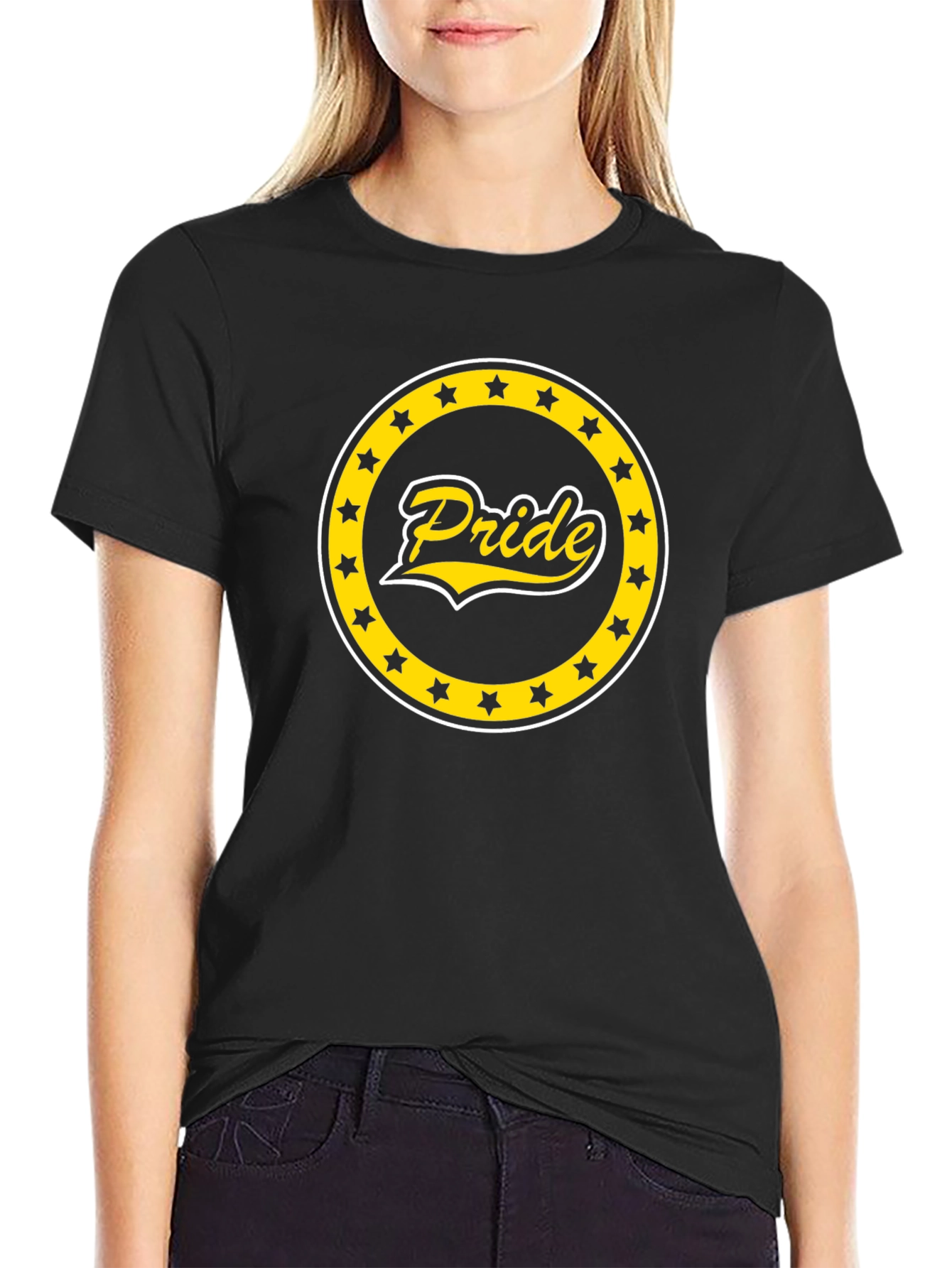 Pride Star Circle Graphic Tee - Black