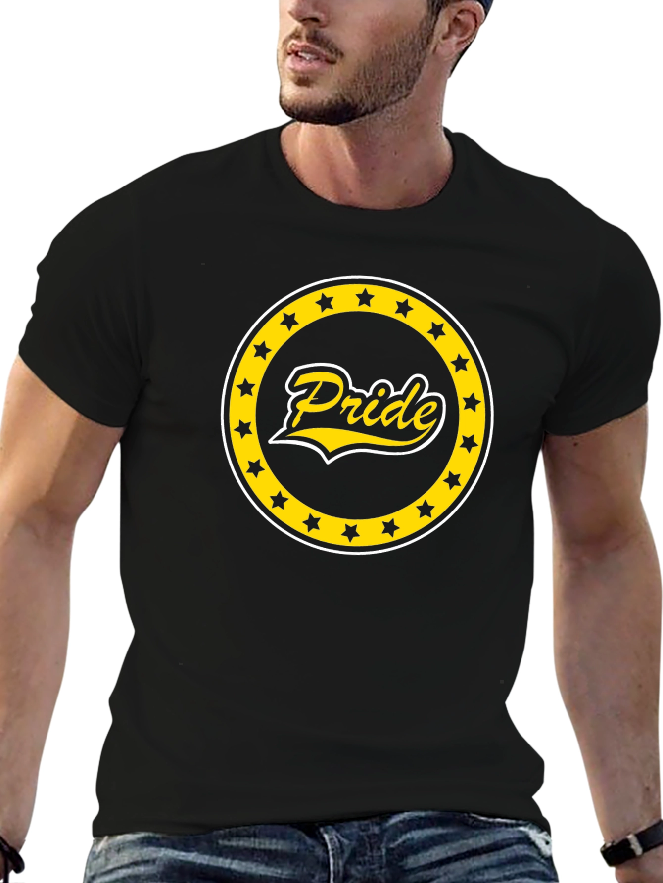 Pride Star Circle Graphic Tee - Black