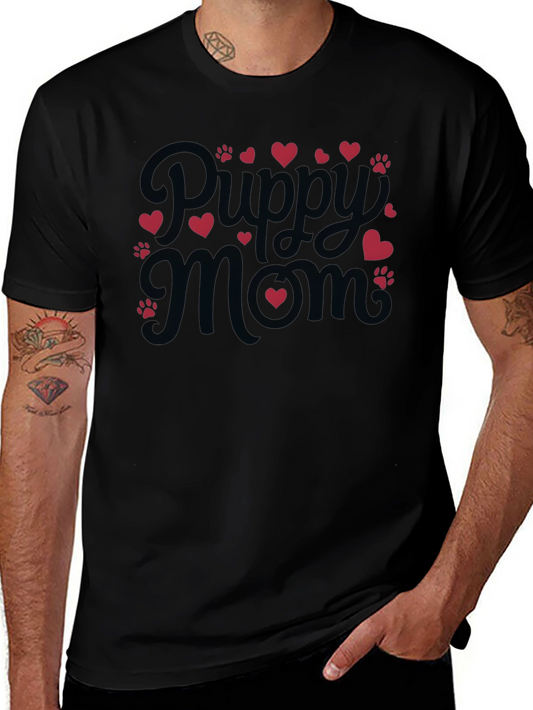 Puppy Mom Black T-Shirt