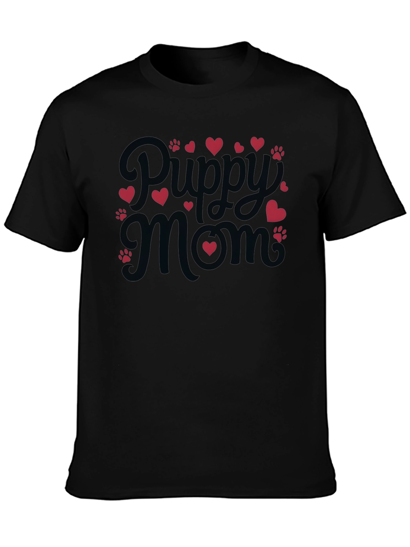 Puppy Mom Black T-Shirt