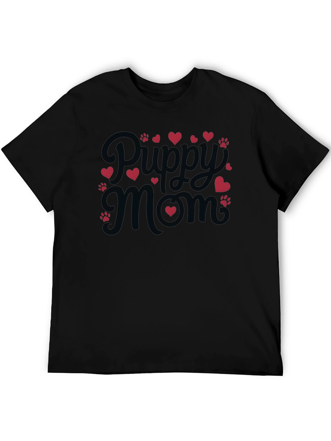 Puppy Mom Black T-Shirt