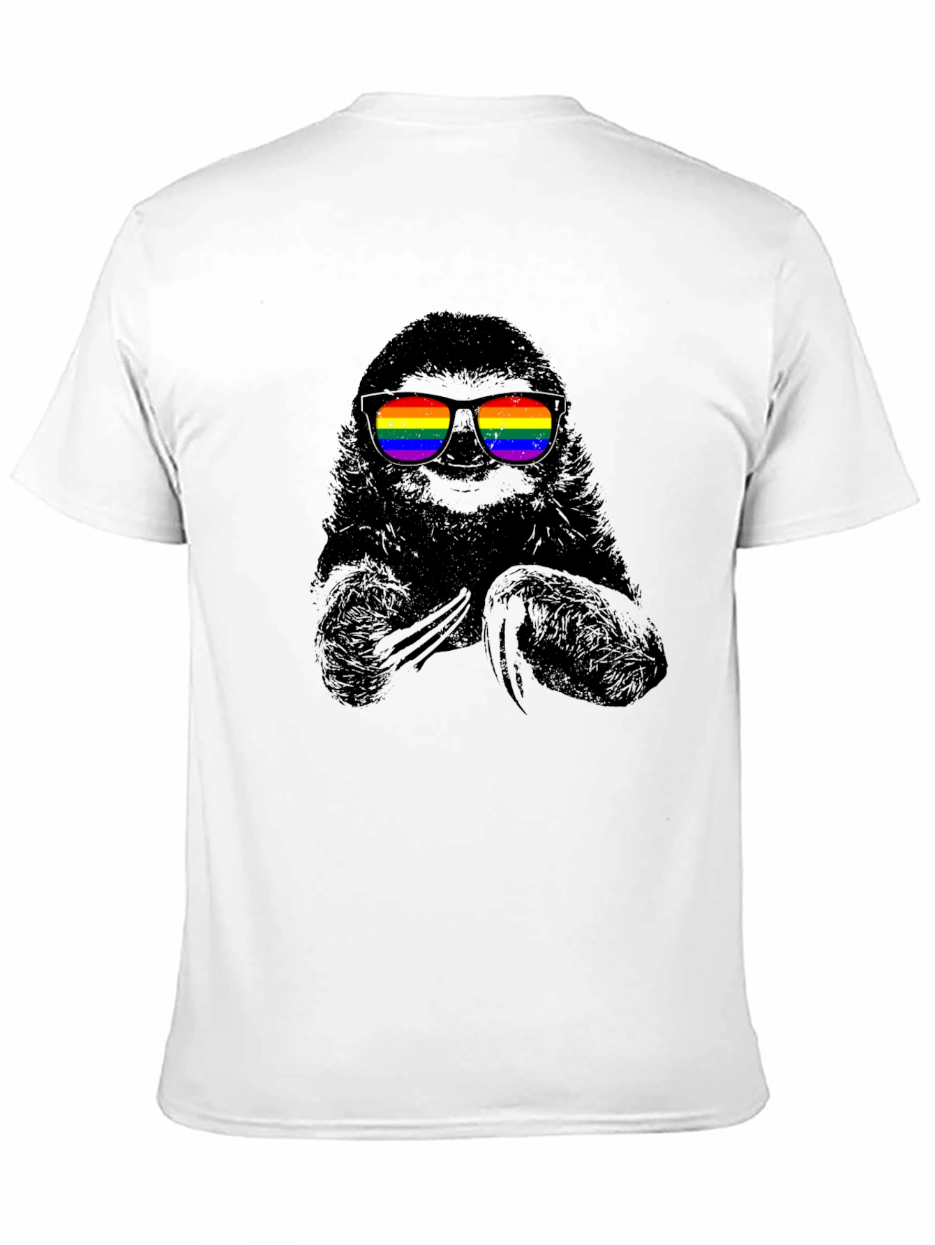 Sloth with Rainbow Glasses Graphic Tee