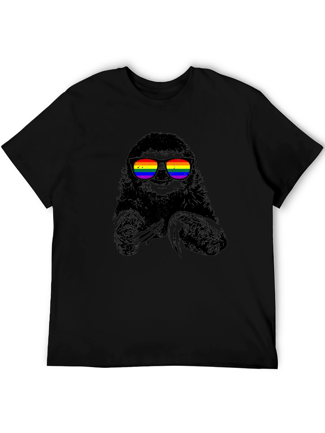 Sloth with Rainbow Glasses Graphic Tee
