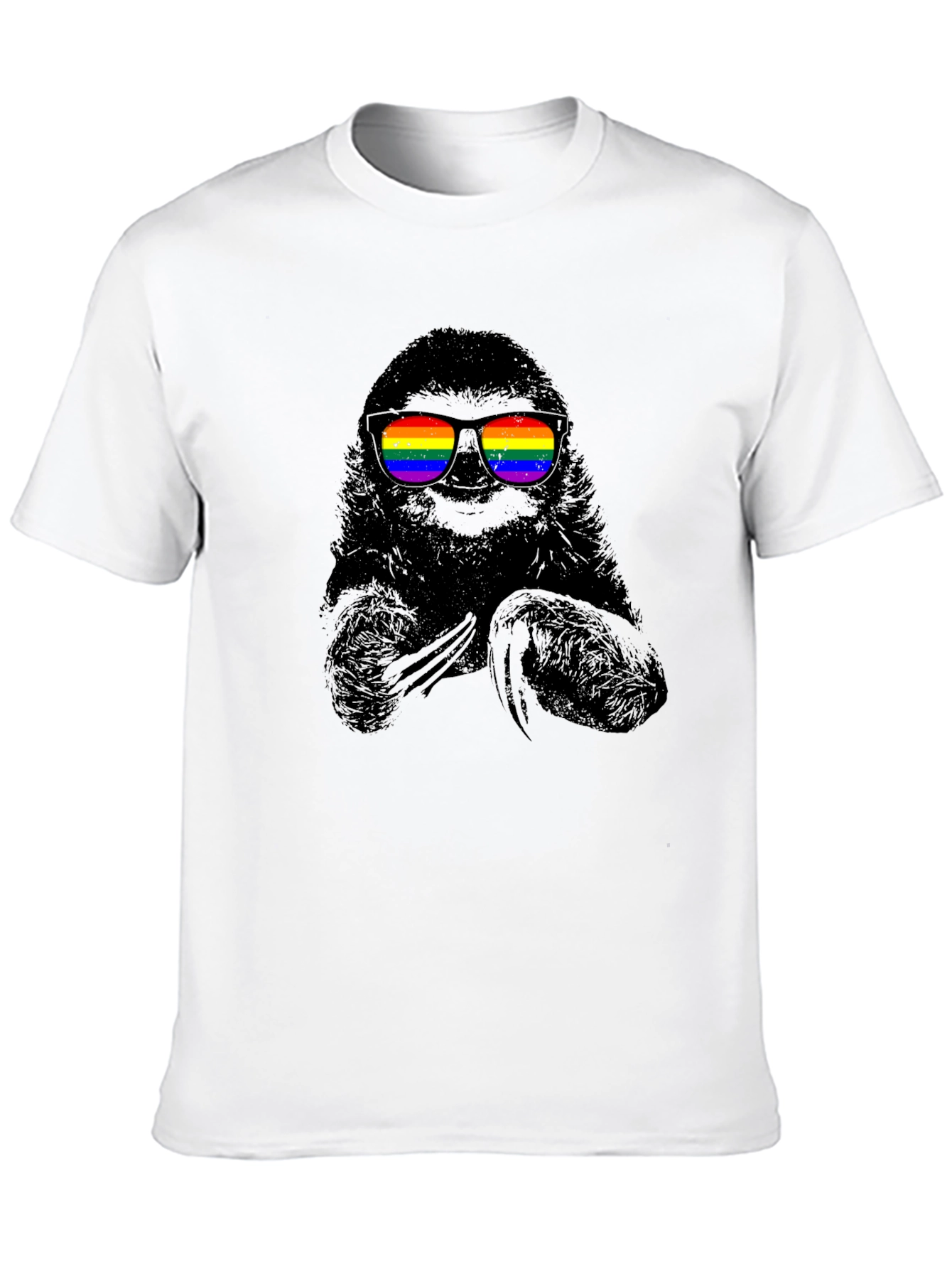 Sloth with Rainbow Glasses Graphic Tee