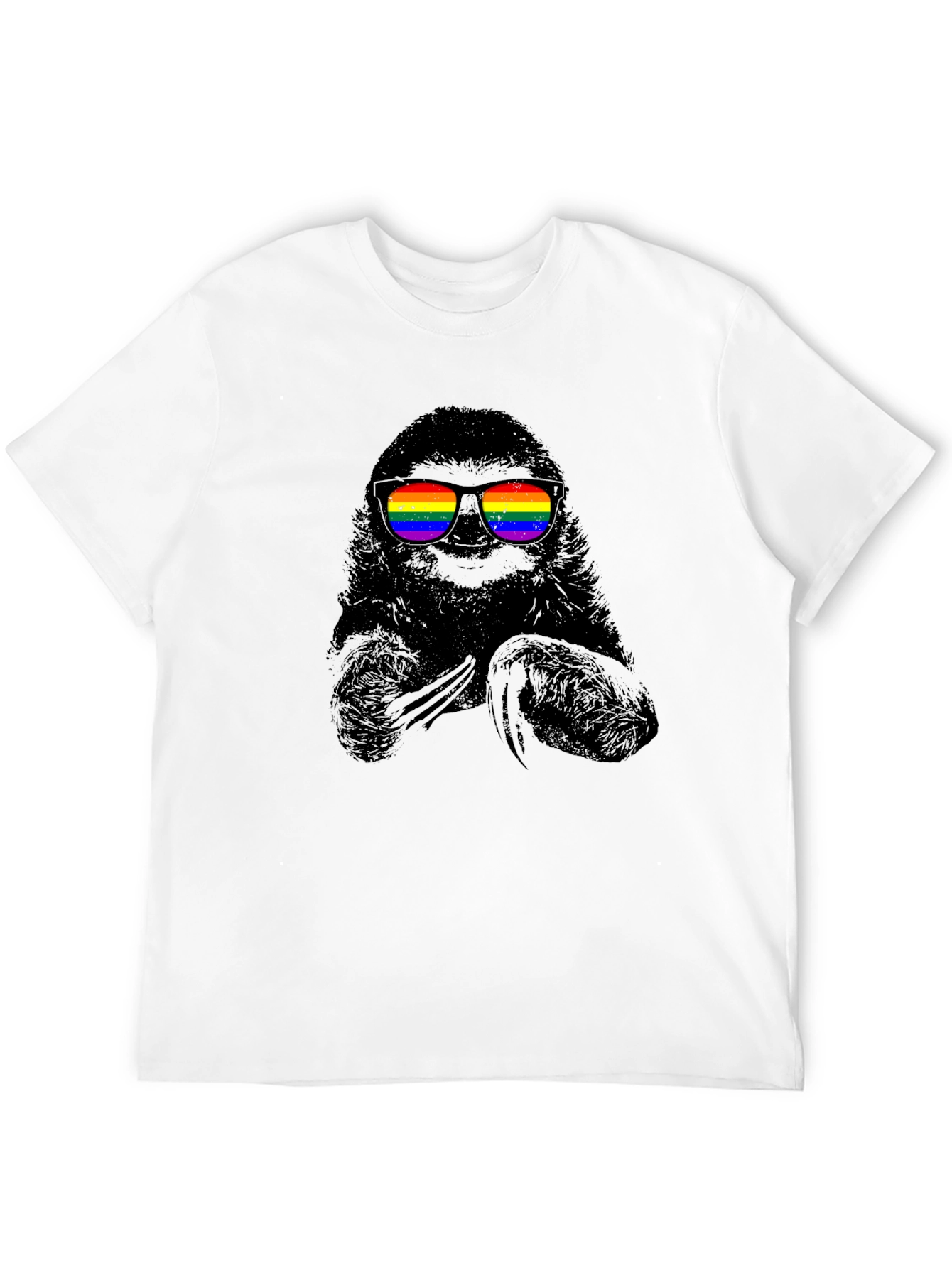 Sloth with Rainbow Glasses Graphic Tee