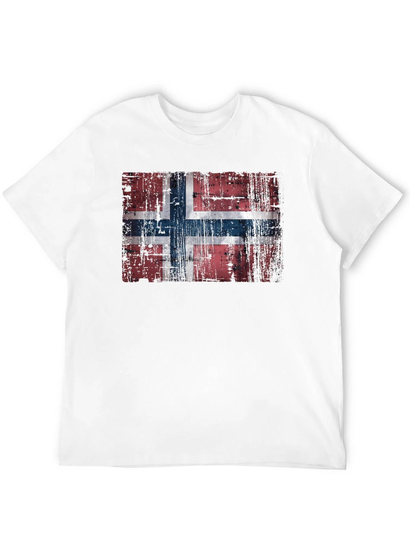 Distressed Norway Flag Black T-Shirt