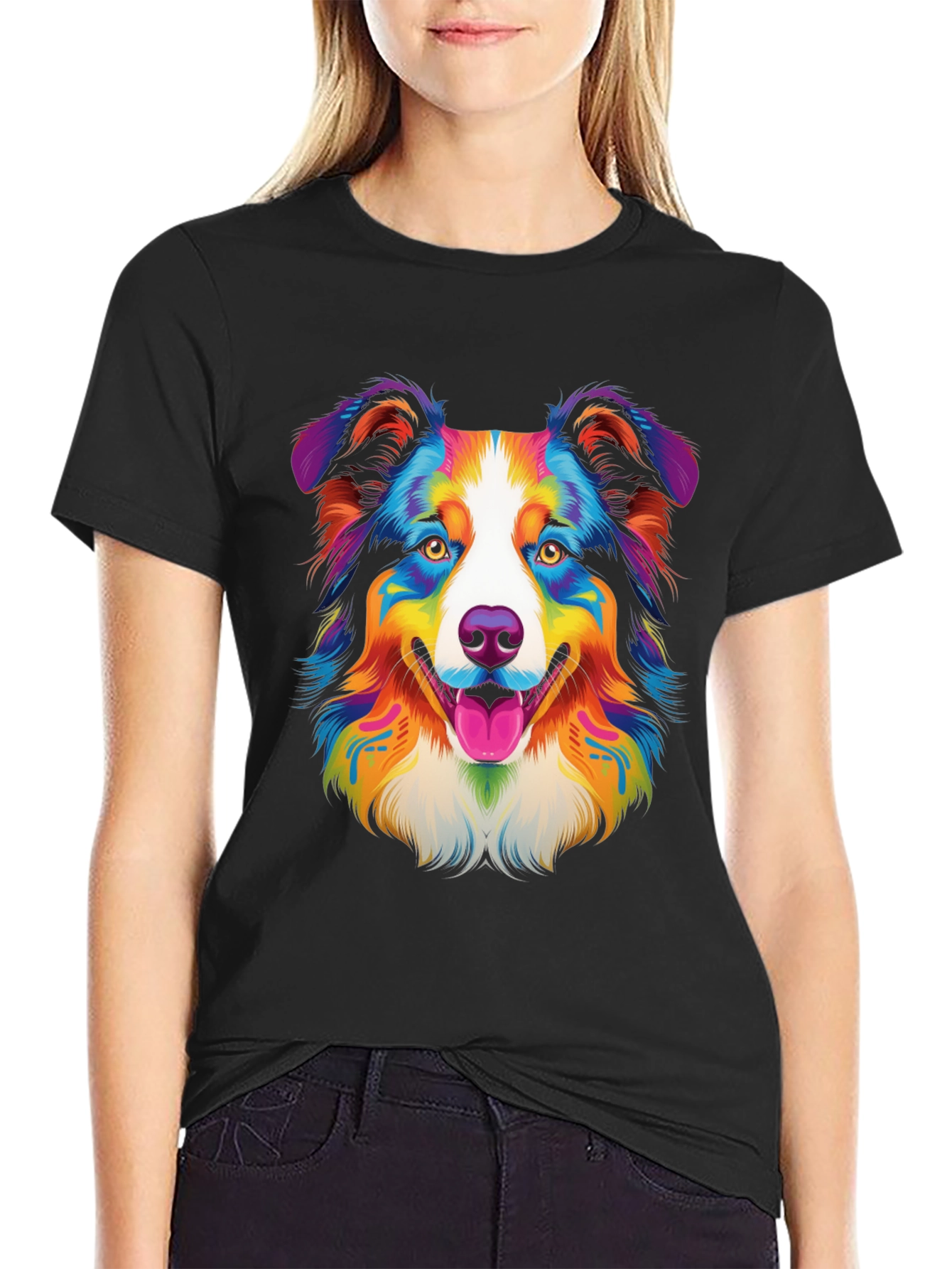 Vibrant Australian Shepherd Dog Graphic Tee