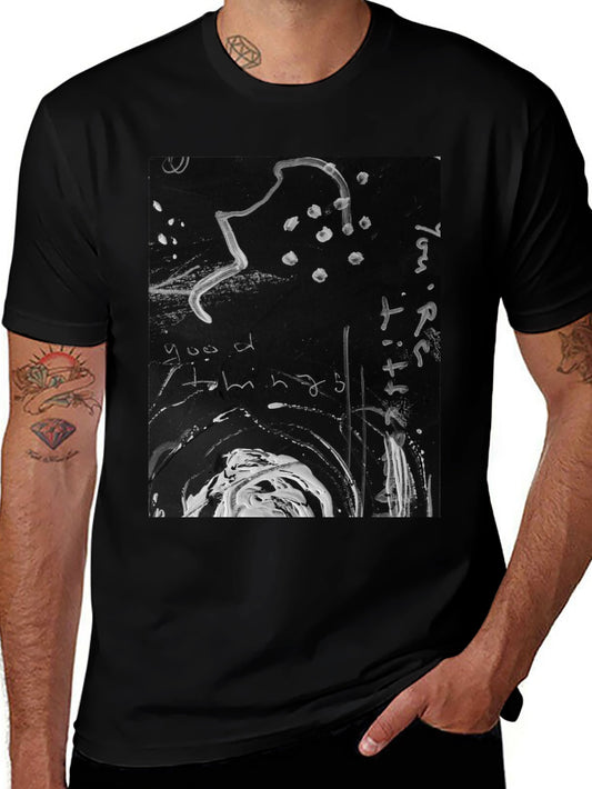 Abstract Art Graphic Print Black T-Shirt