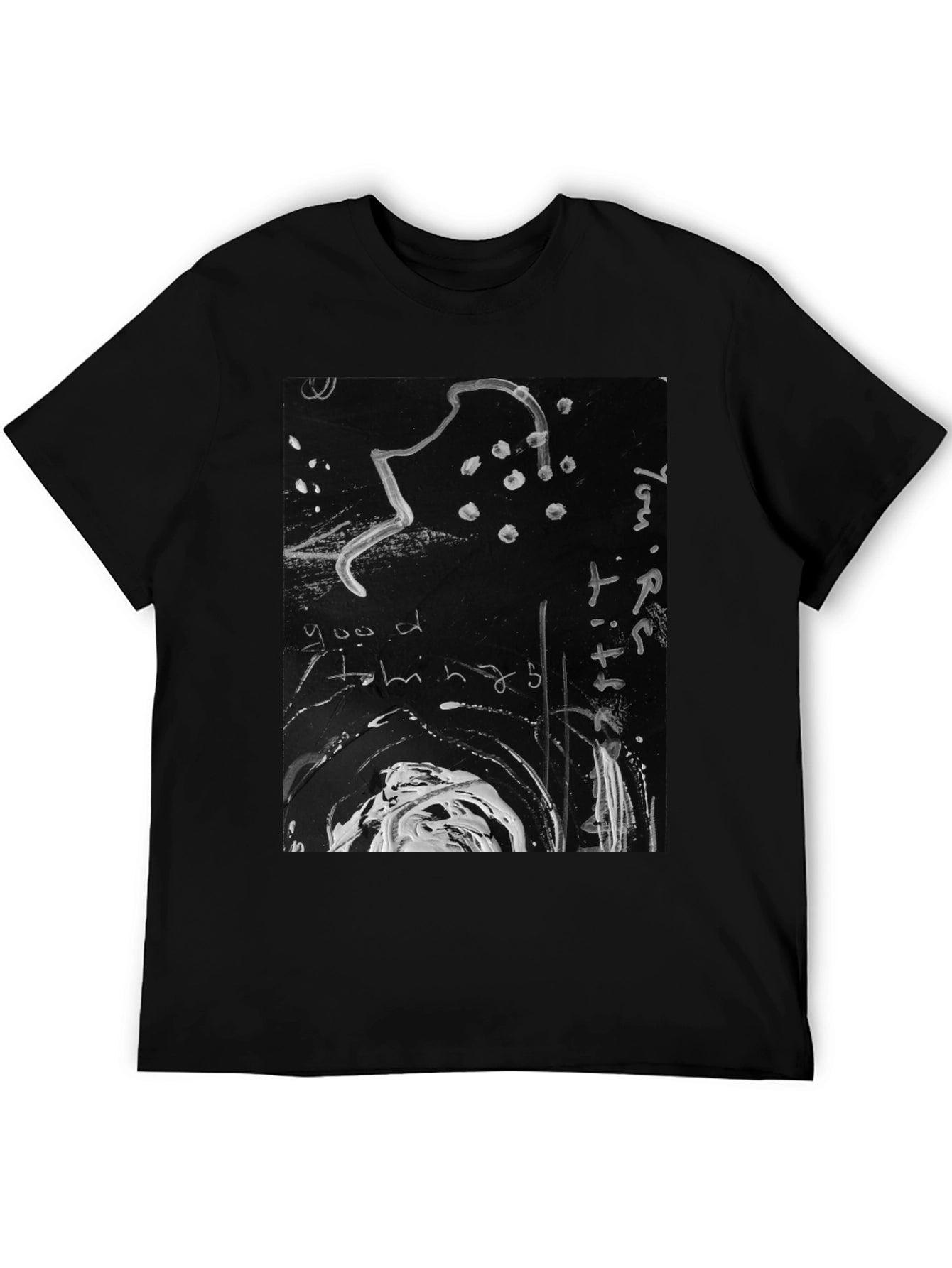 Abstract Art Graphic Print Black T-Shirt