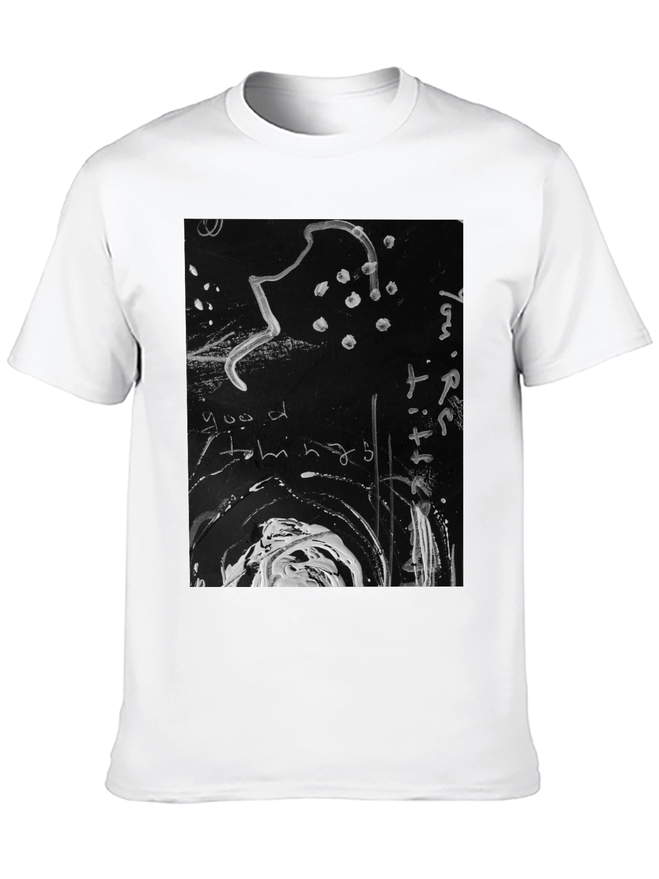 Abstract Art Graphic Print Black T-Shirt