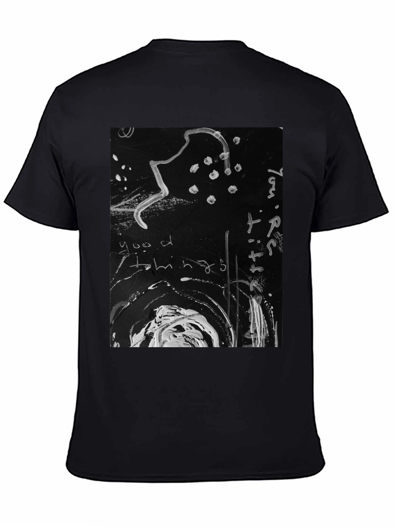 Abstract Art Graphic Print Black T-Shirt