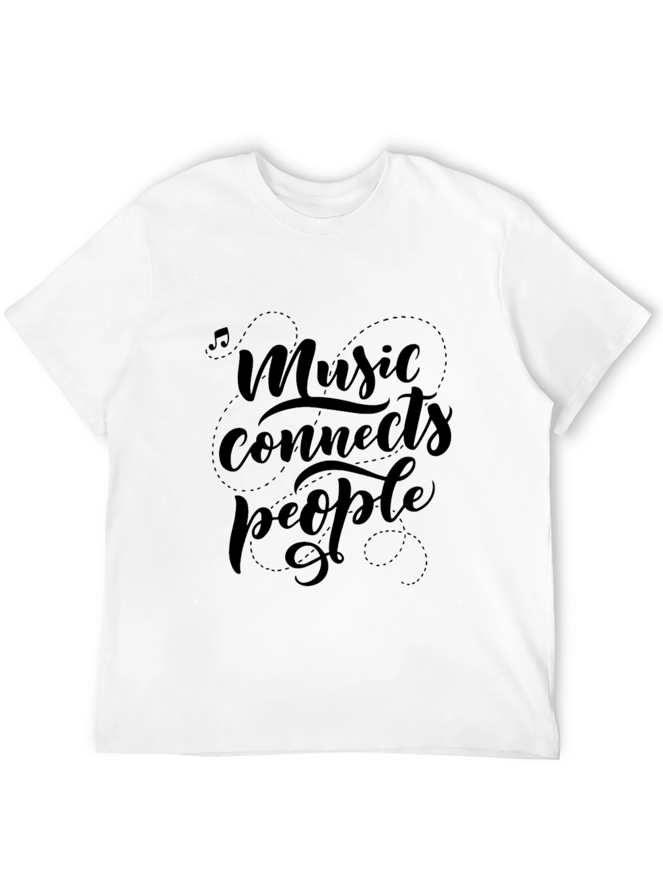 Music Connects People Black Graphic T-Shirt