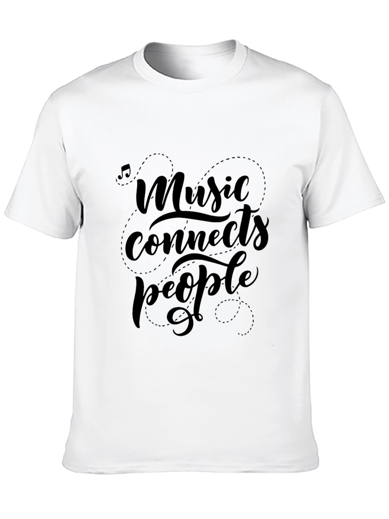 Music Connects People Black Graphic T-Shirt
