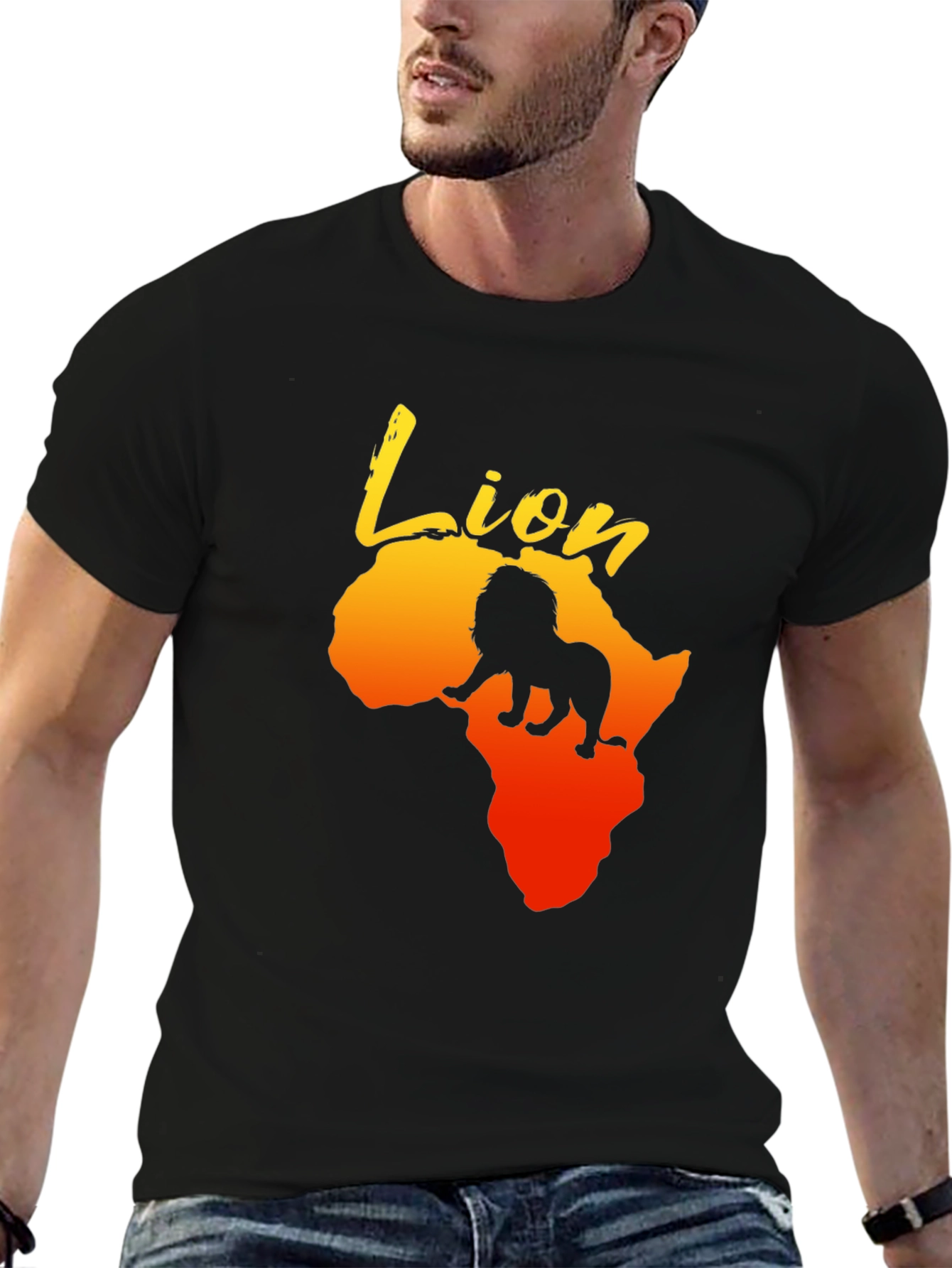 Lion Africa Graphic Print Mens T-Shirt