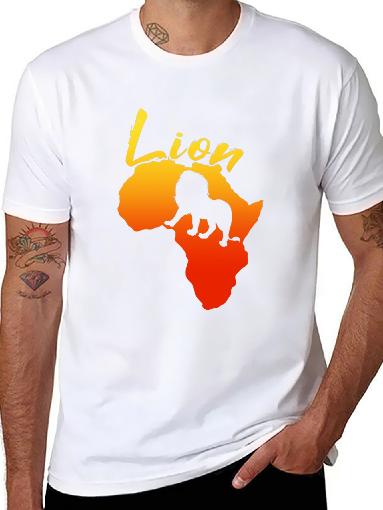 Lion Africa Graphic Print Mens T-Shirt