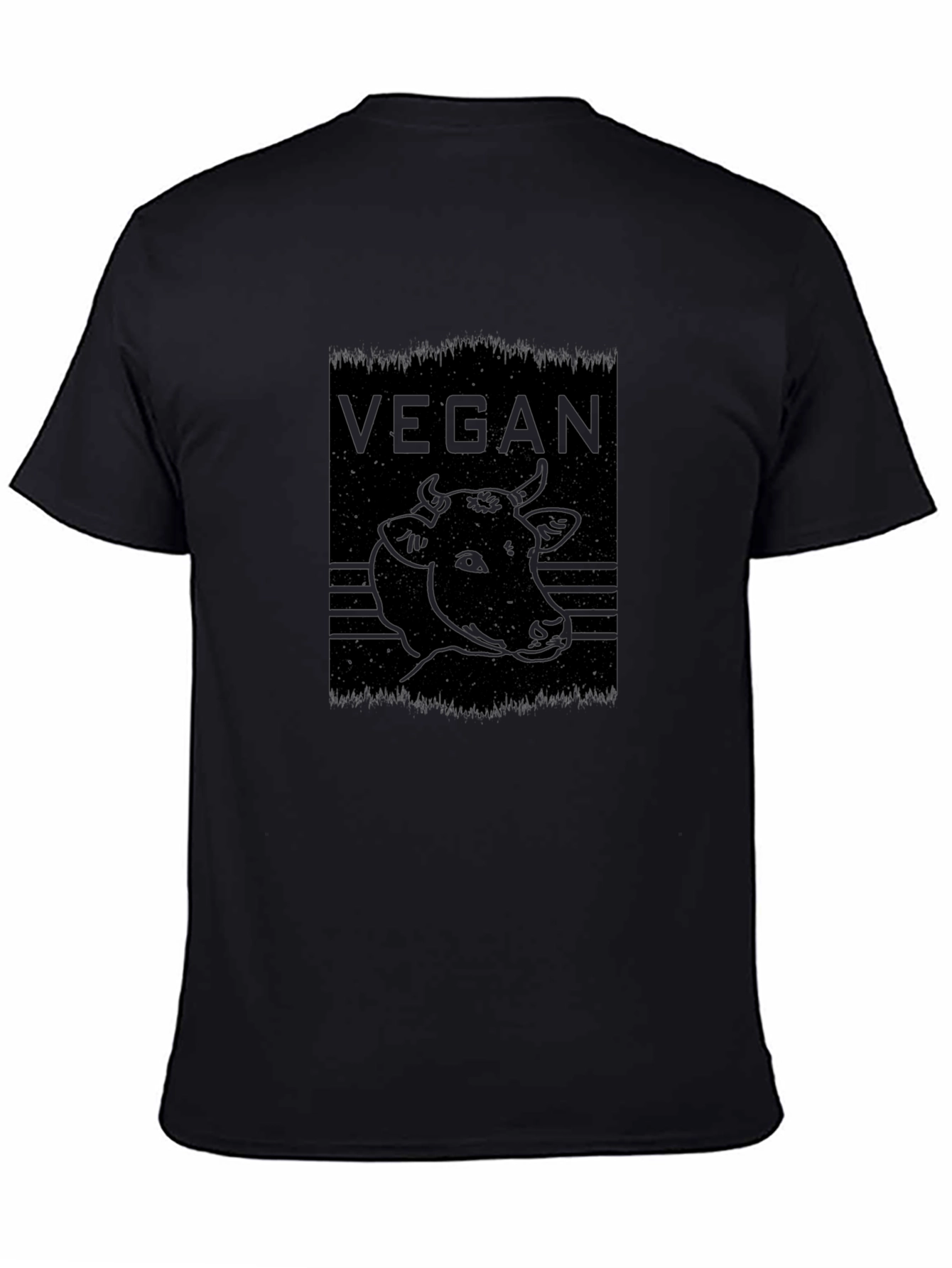 Vegan Cow Graphic Tee - Black