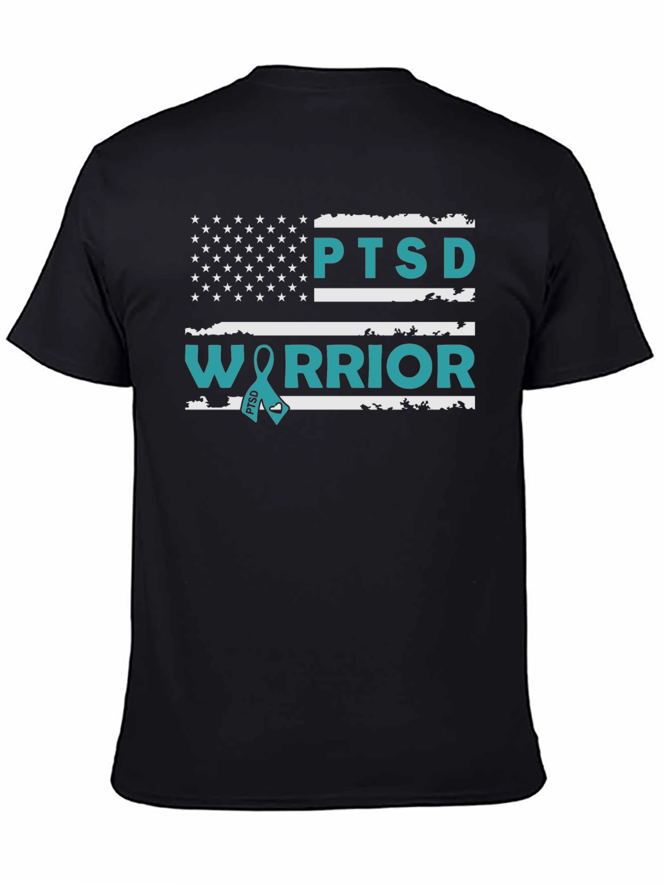 PTSD Warrior T-Shirt - American Flag Design