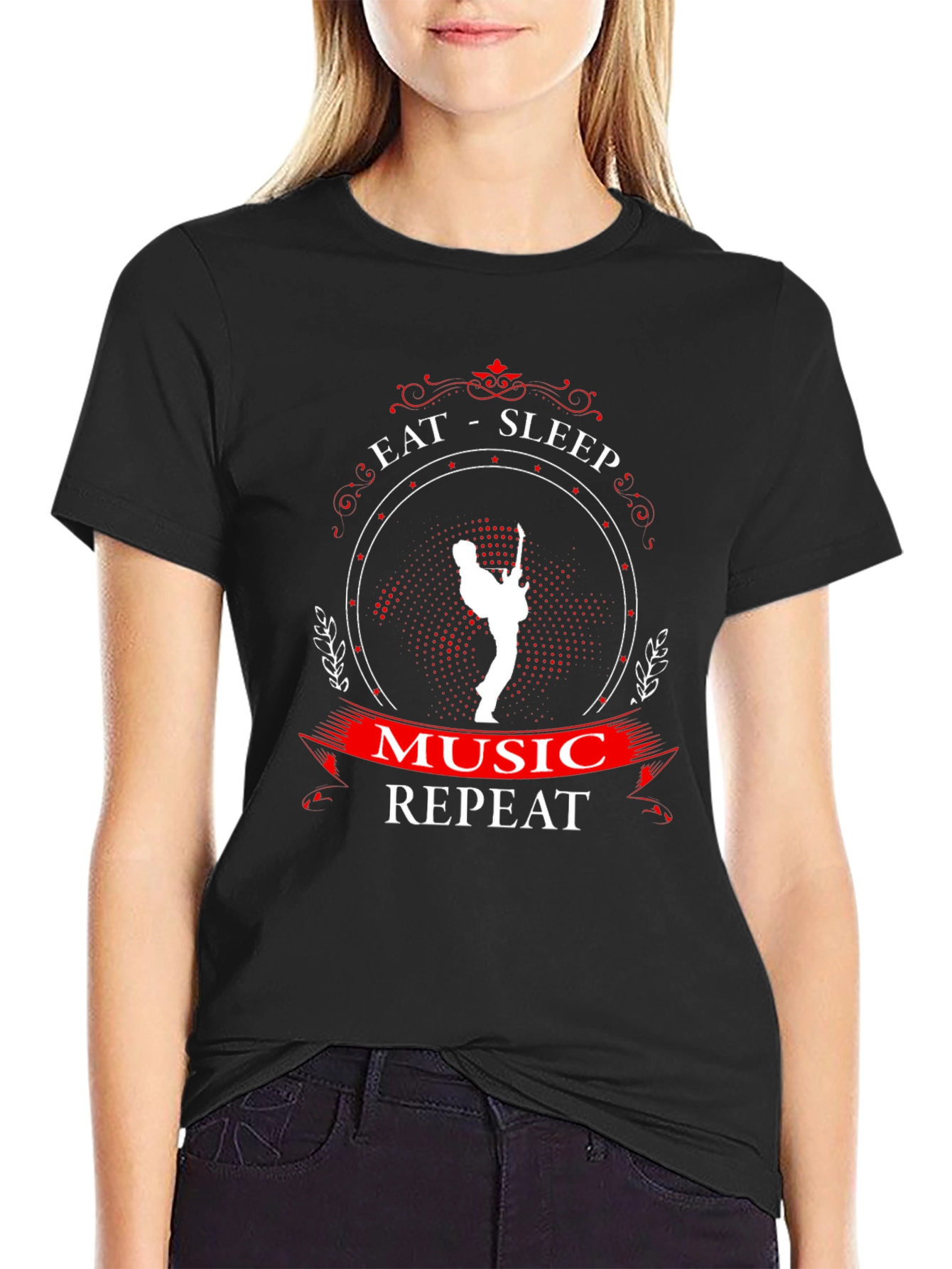 Eat Sleep Music Repeat Graphic Tee