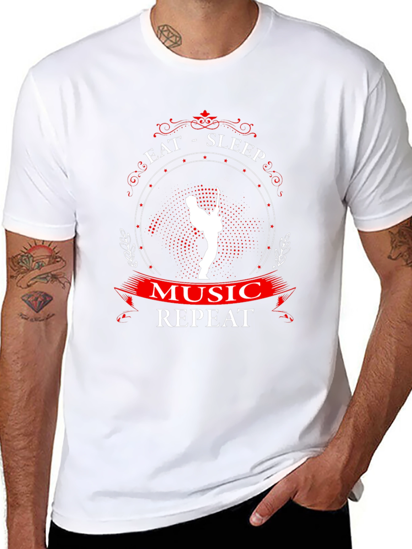 Eat Sleep Music Repeat Graphic Tee