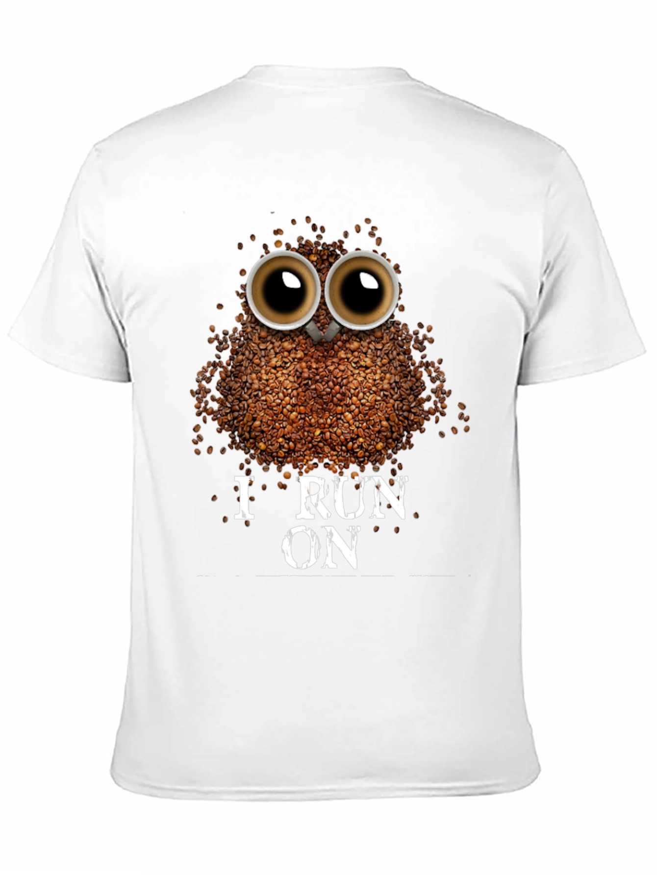 Coffee Bean Owl T-Shirt - I Run on Coffee