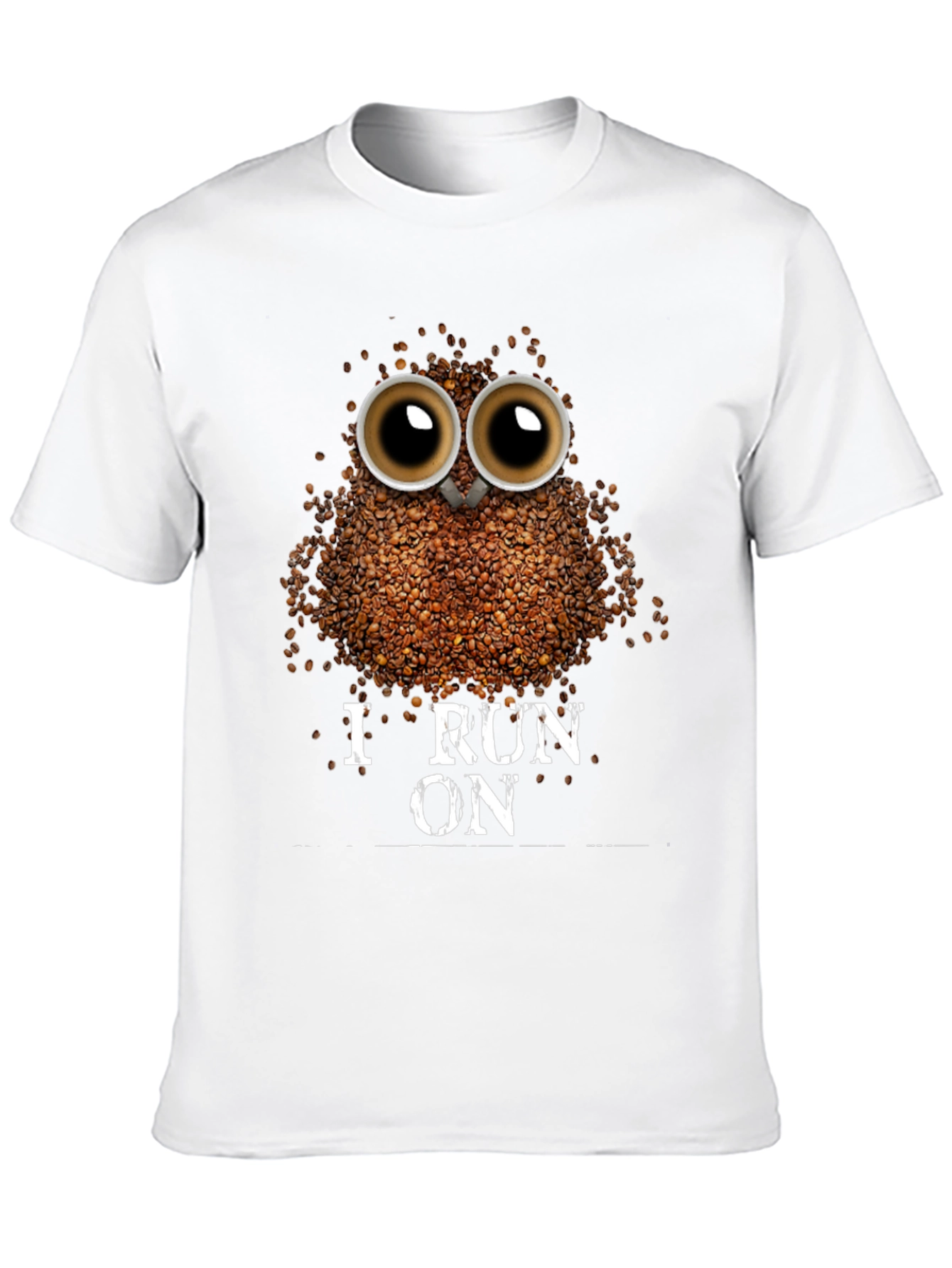 Coffee Bean Owl T-Shirt - I Run on Coffee