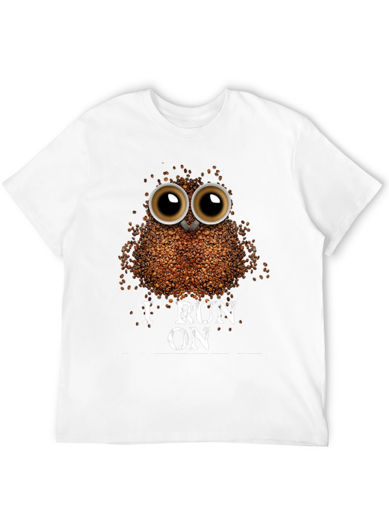 Coffee Bean Owl T-Shirt - I Run on Coffee