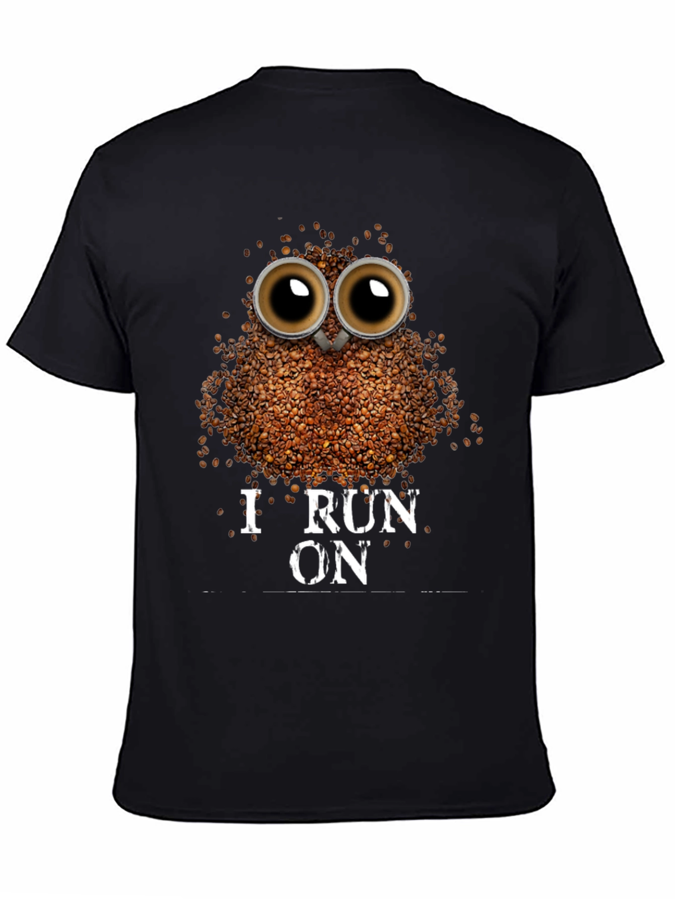 Coffee Bean Owl T-Shirt - I Run on Coffee