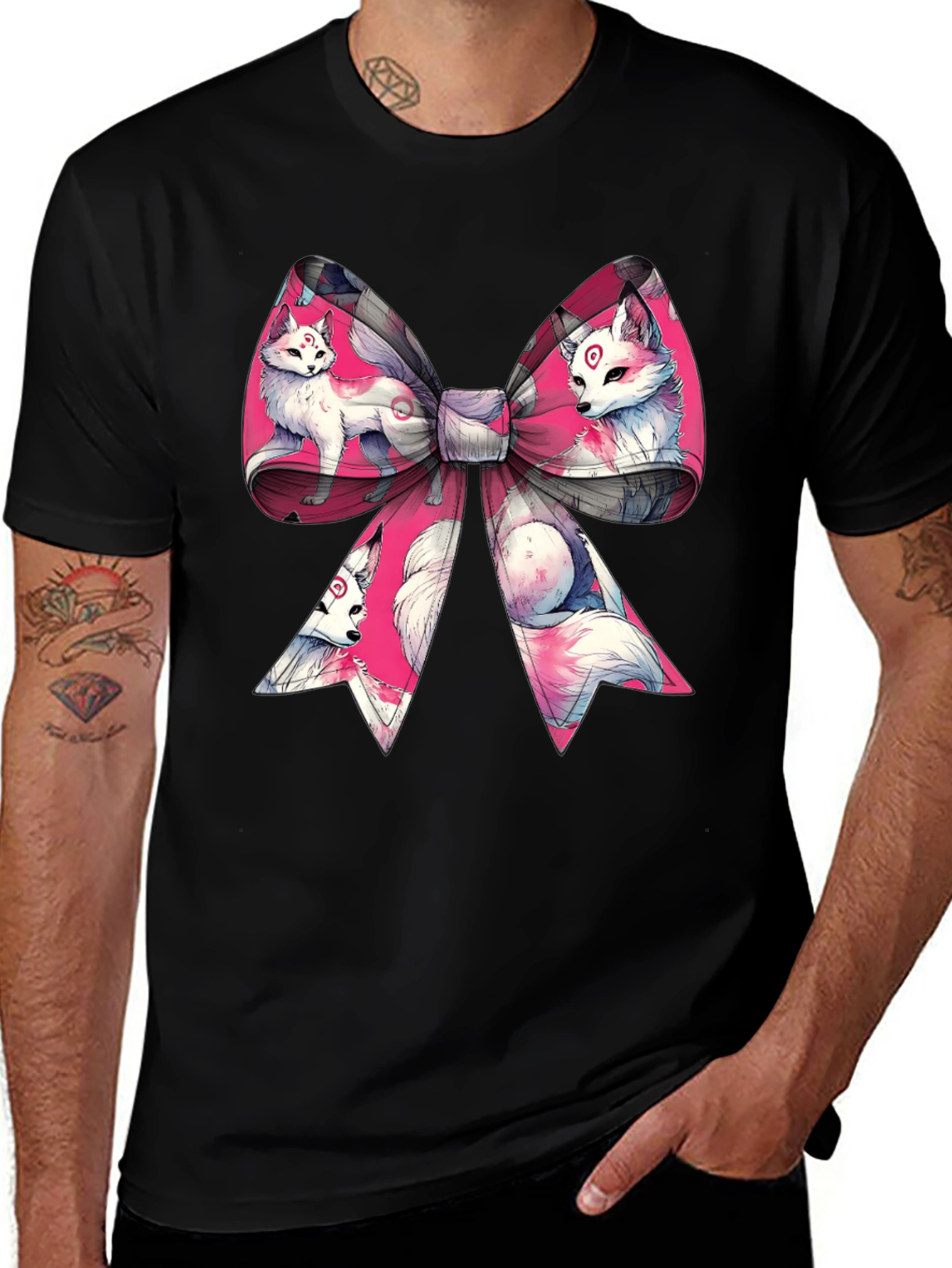 Fox Bow T-Shirt - Anime Style